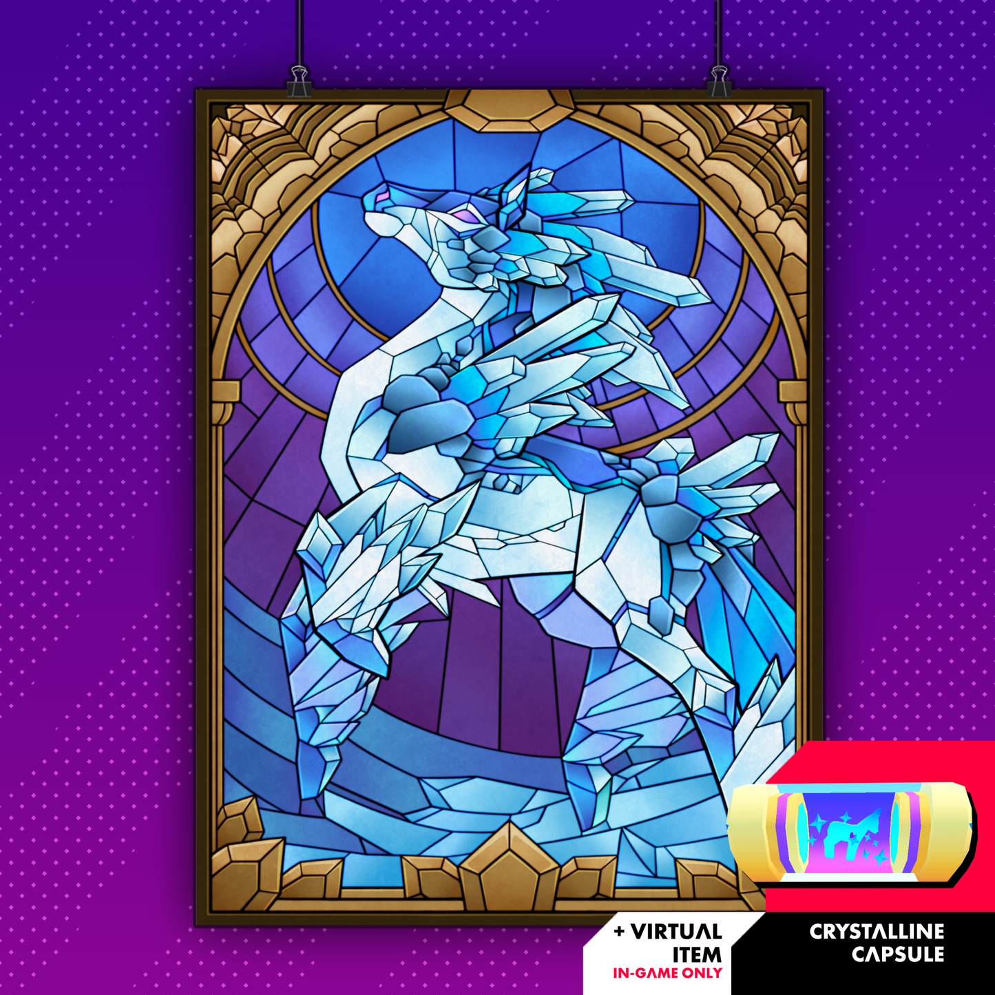 "Stained Glass" Crystallion Matte Poster