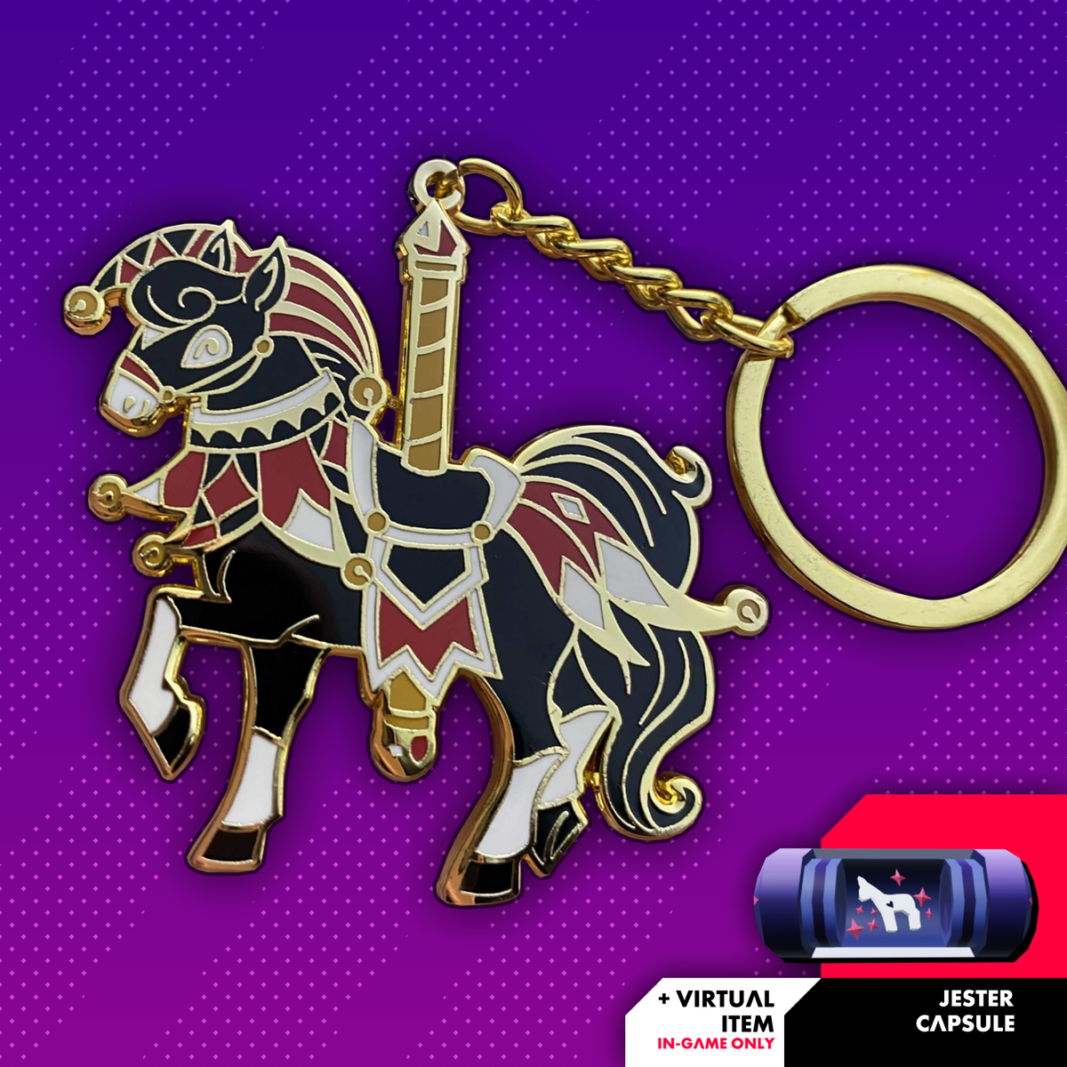 Jester Carousel Enamel Keychain