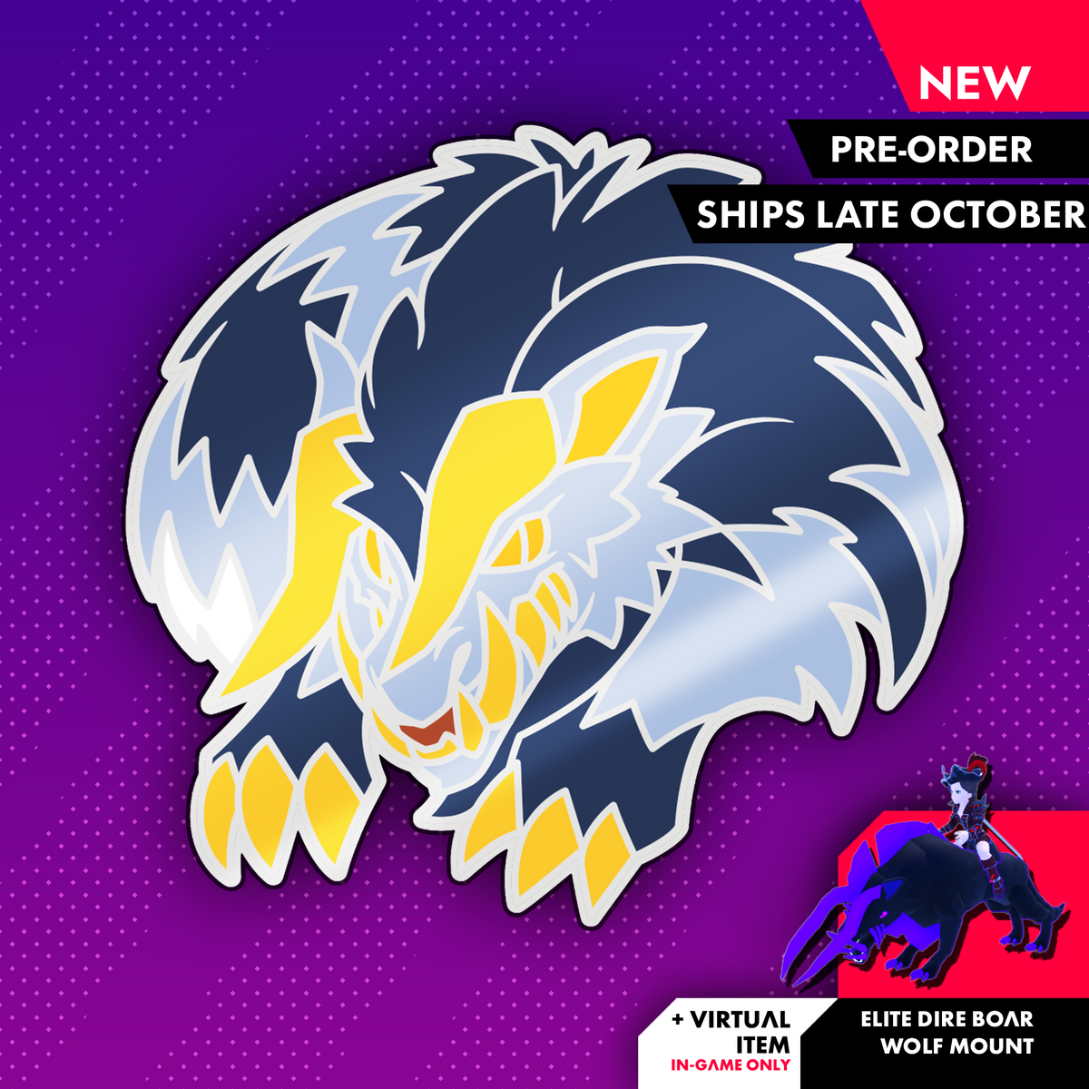Beasts: Dire Boarwolf Pin